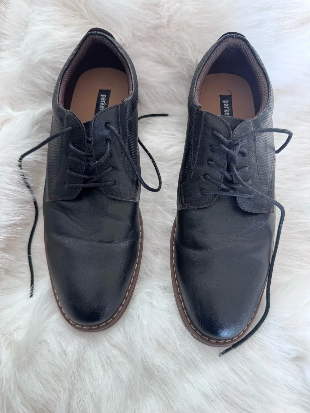 Parke & Co. Men's Black Leather Derby Shoes